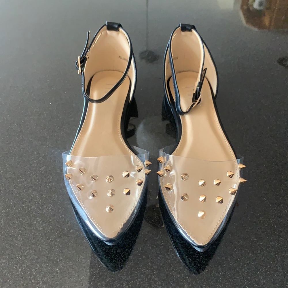 Clear Spiked Flats